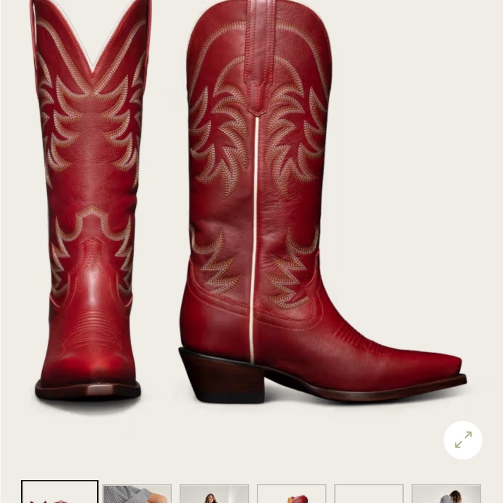 Tecovas Annies -Scarlet Red Western Boots 7B.